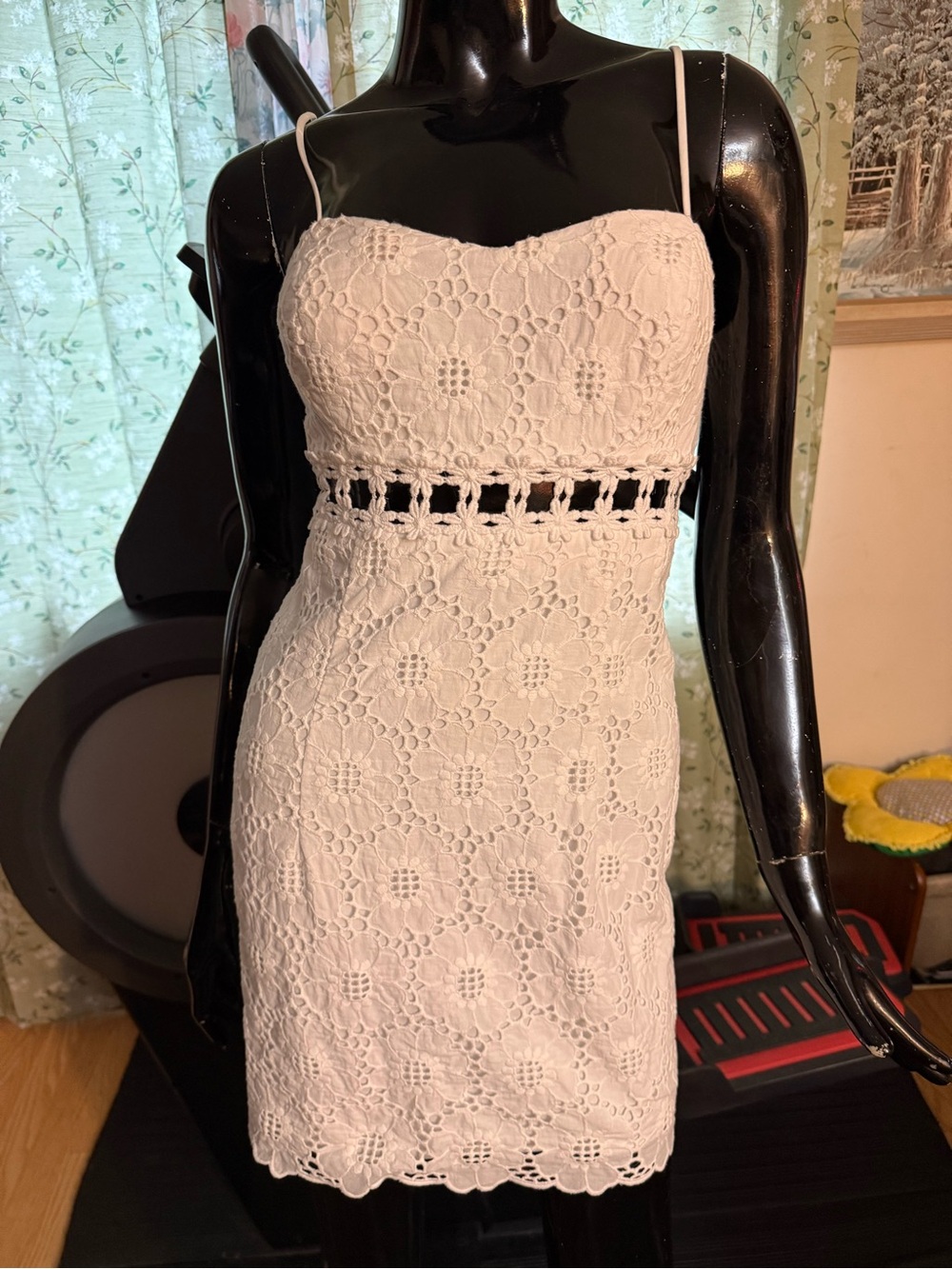 Lilly Pulitzer White Lace Spaghetti Strap Mini Dress